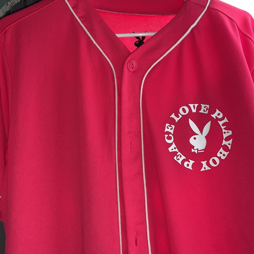 Pink playboy jersey. Size medium has buttons.Very cute !! - Picture 3 of 4